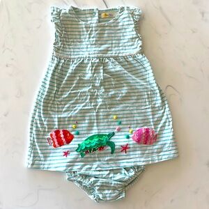 Mini Boden sea turtle appliqué set 12-18months